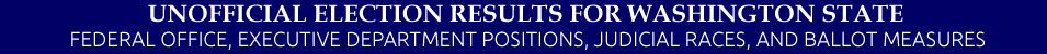 Unofficial election night results for Washington State